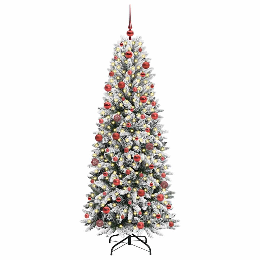 Kunstigt juletræ Hvid 180 cm PVC og plastik og stål og PE
