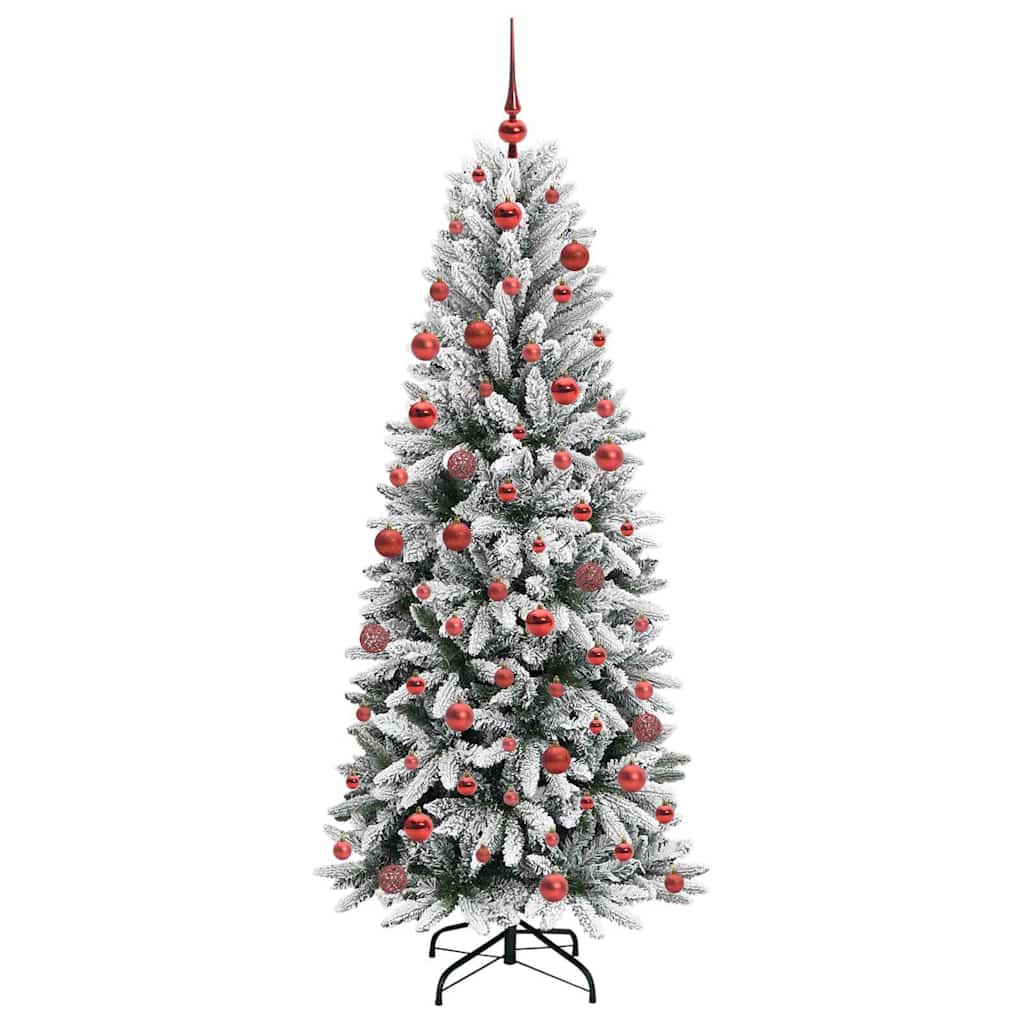 Kunstigt juletræ Hvid 180 cm PVC og plastik og stål og PE