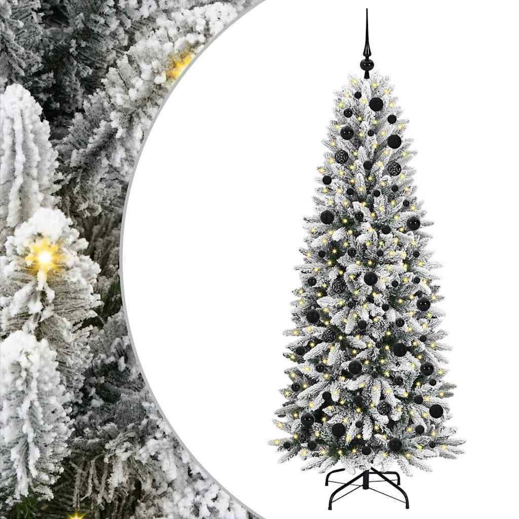 Kunstigt juletræ Hvid 180 cm PVC og plastik og stål og PE