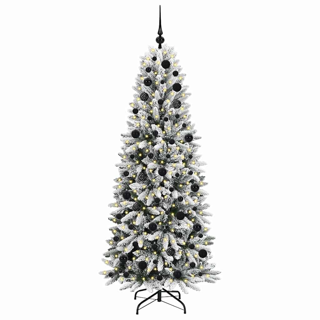 Kunstigt juletræ Hvid 180 cm PVC og plastik og stål og PE