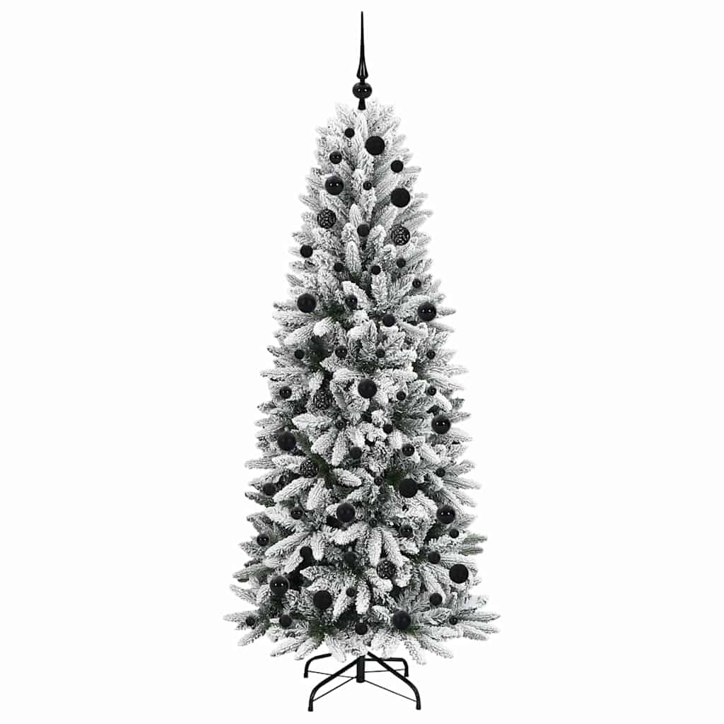 Kunstigt juletræ Hvid 180 cm PVC og plastik og stål og PE