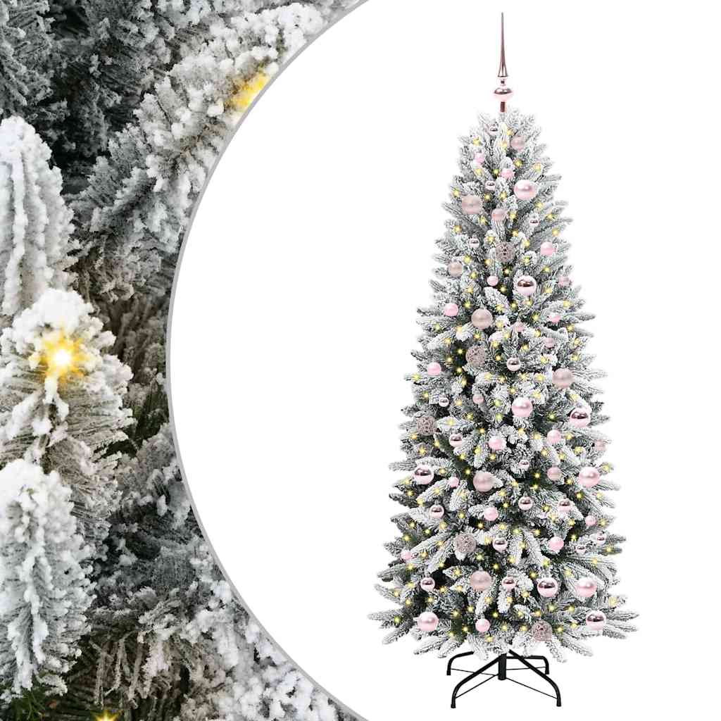 Kunstigt juletræ Hvid 180 cm PVC og plastik og stål og PE