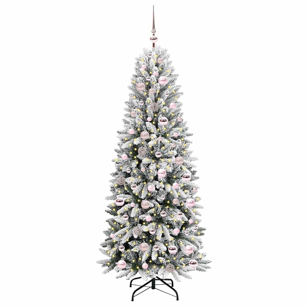 Kunstigt juletræ Hvid 180 cm PVC og plastik og stål og PE