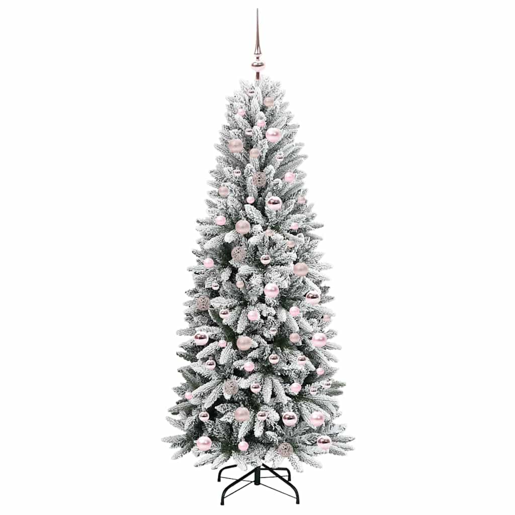 Kunstigt juletræ Hvid 180 cm PVC og plastik og stål og PE