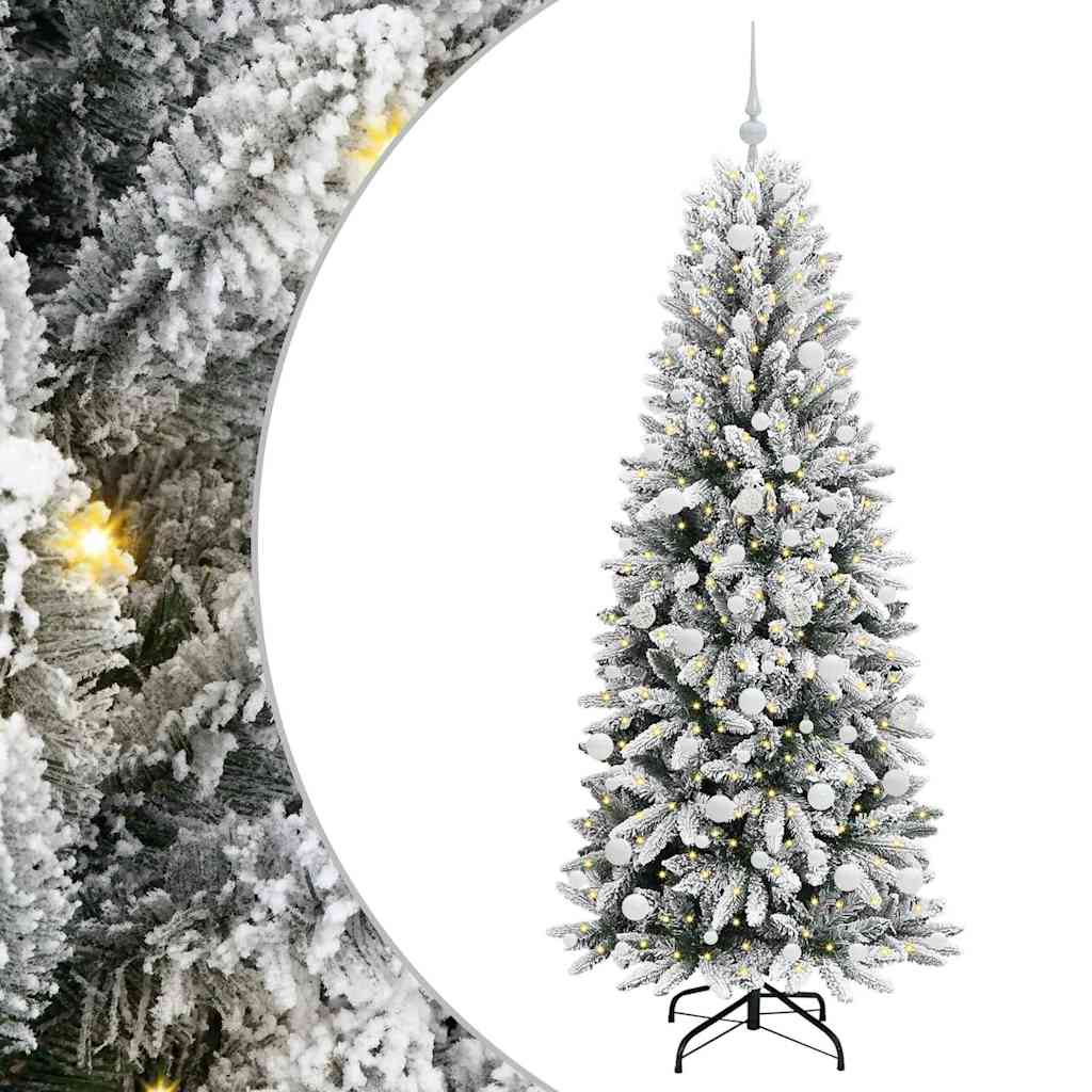 Kunstigt juletræ Hvid 180 cm PVC og plastik og stål og PE