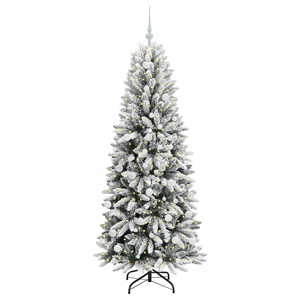 Kunstigt juletræ Hvid 180 cm PVC og plastik og stål og PE
