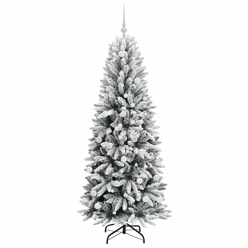 Kunstigt juletræ Hvid 180 cm PVC og plastik og stål og PE