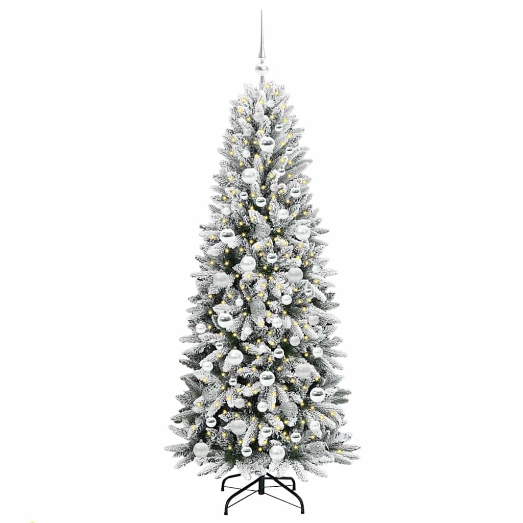 Kunstigt juletræ Hvid 180 cm PVC og plastik og stål og PE