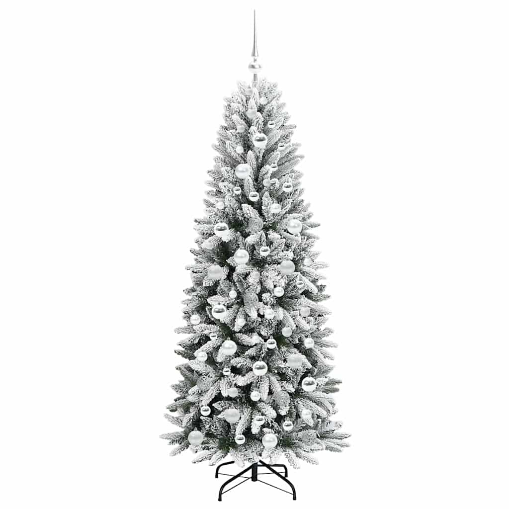 Kunstigt juletræ Hvid 180 cm PVC og plastik og stål og PE