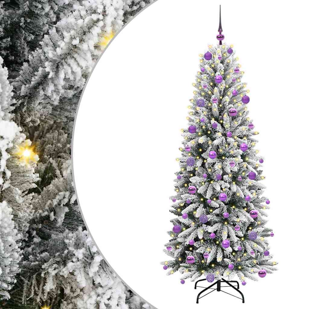 Kunstigt juletræ Hvid 180 cm PVC og plastik og stål og PE