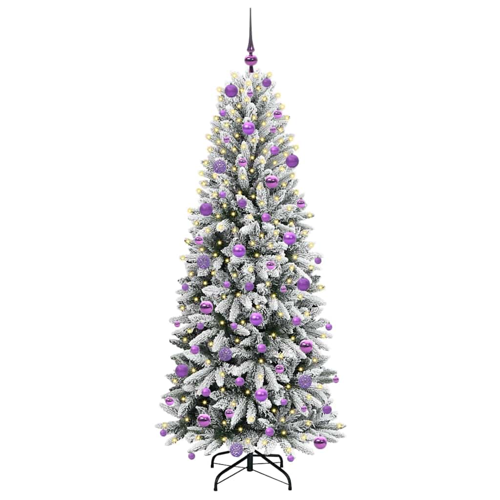 Kunstigt juletræ Hvid 180 cm PVC og plastik og stål og PE
