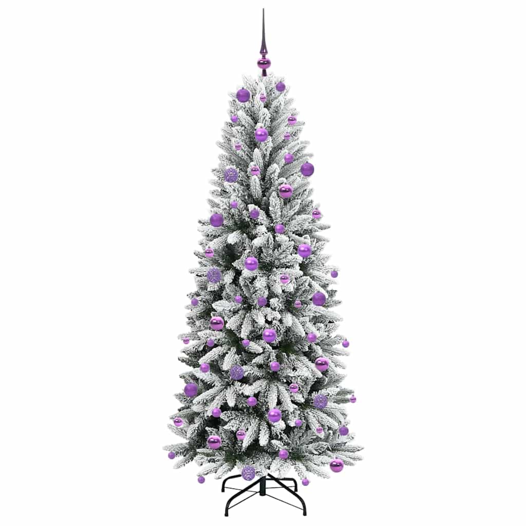 Kunstigt juletræ Hvid 180 cm PVC og plastik og stål og PE