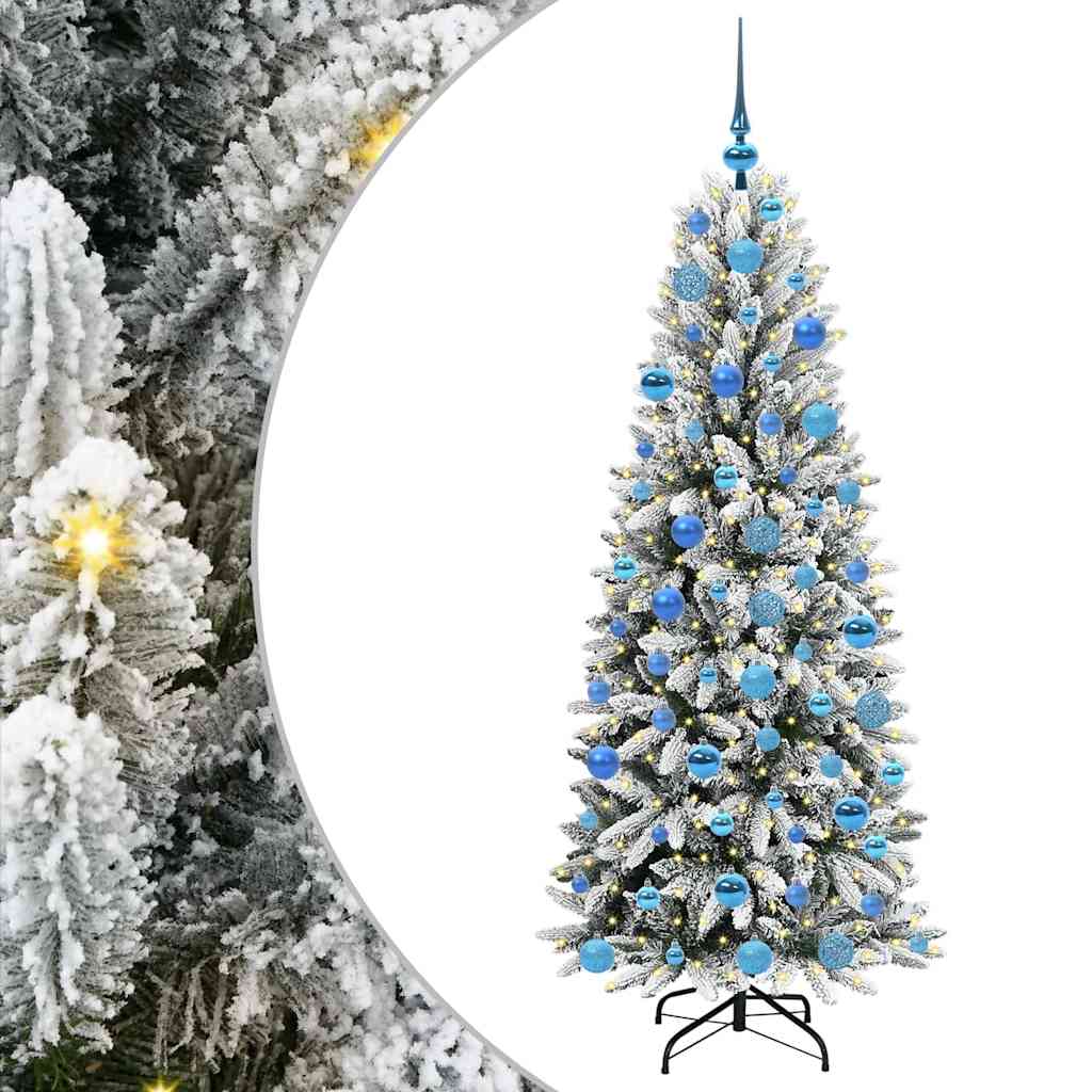 Kunstigt juletræ Hvid 180 cm PVC og plastik og stål og PE