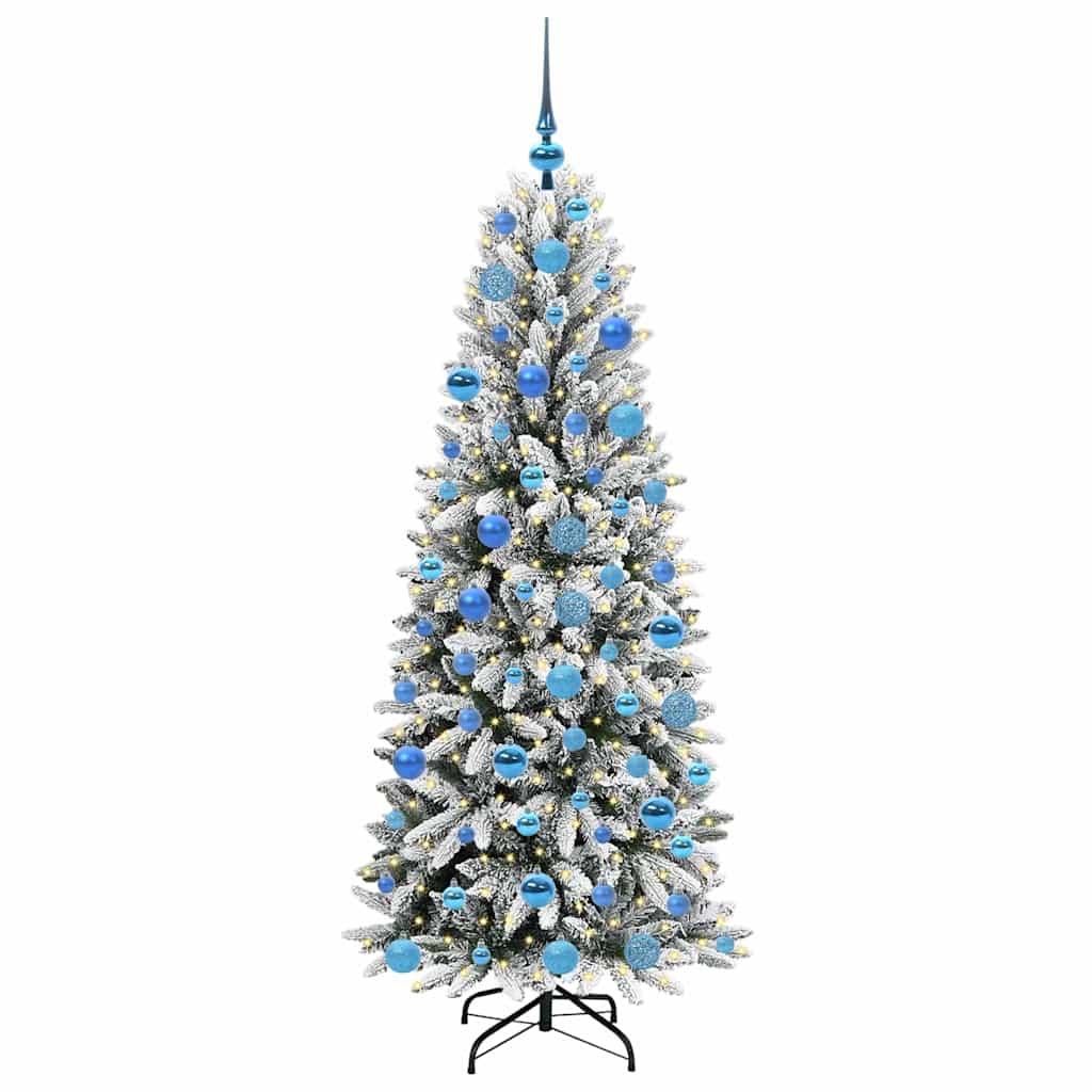 Kunstigt juletræ Hvid 180 cm PVC og plastik og stål og PE