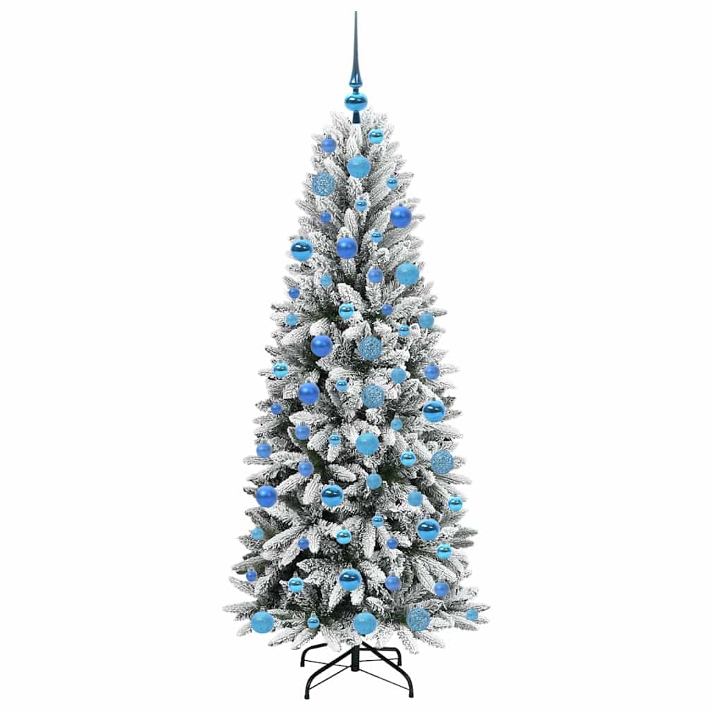 Kunstigt juletræ Hvid 180 cm PVC og plastik og stål og PE