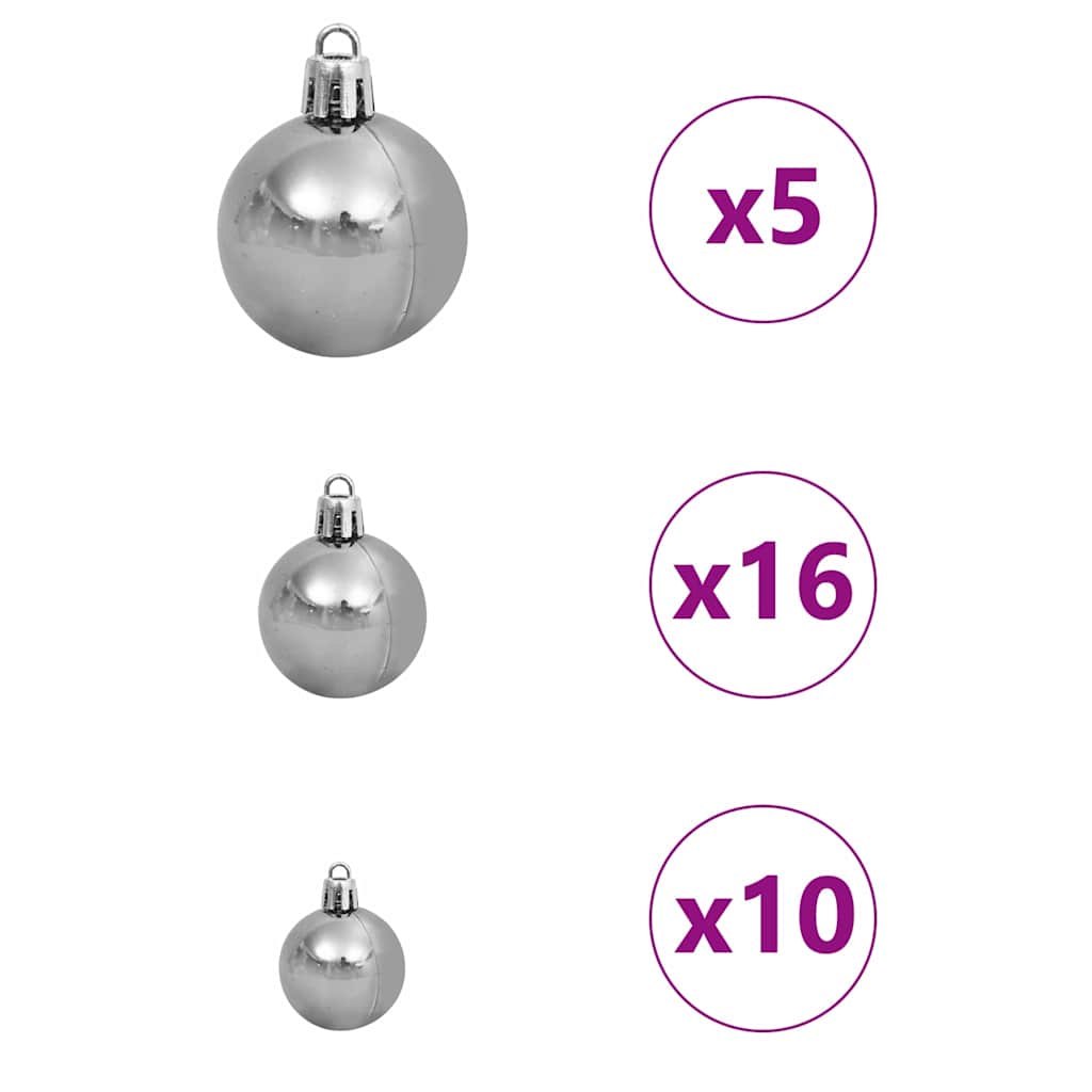 Kunstigt juletræ Hvid 210 cm PVC og plastik og stål og PE