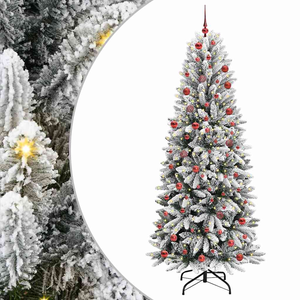 Kunstigt juletræ Hvid 210 cm PVC og plastik og stål og PE