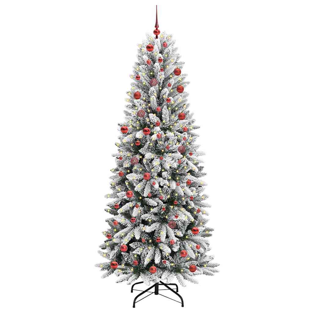 Kunstigt juletræ Hvid 210 cm PVC og plastik og stål og PE