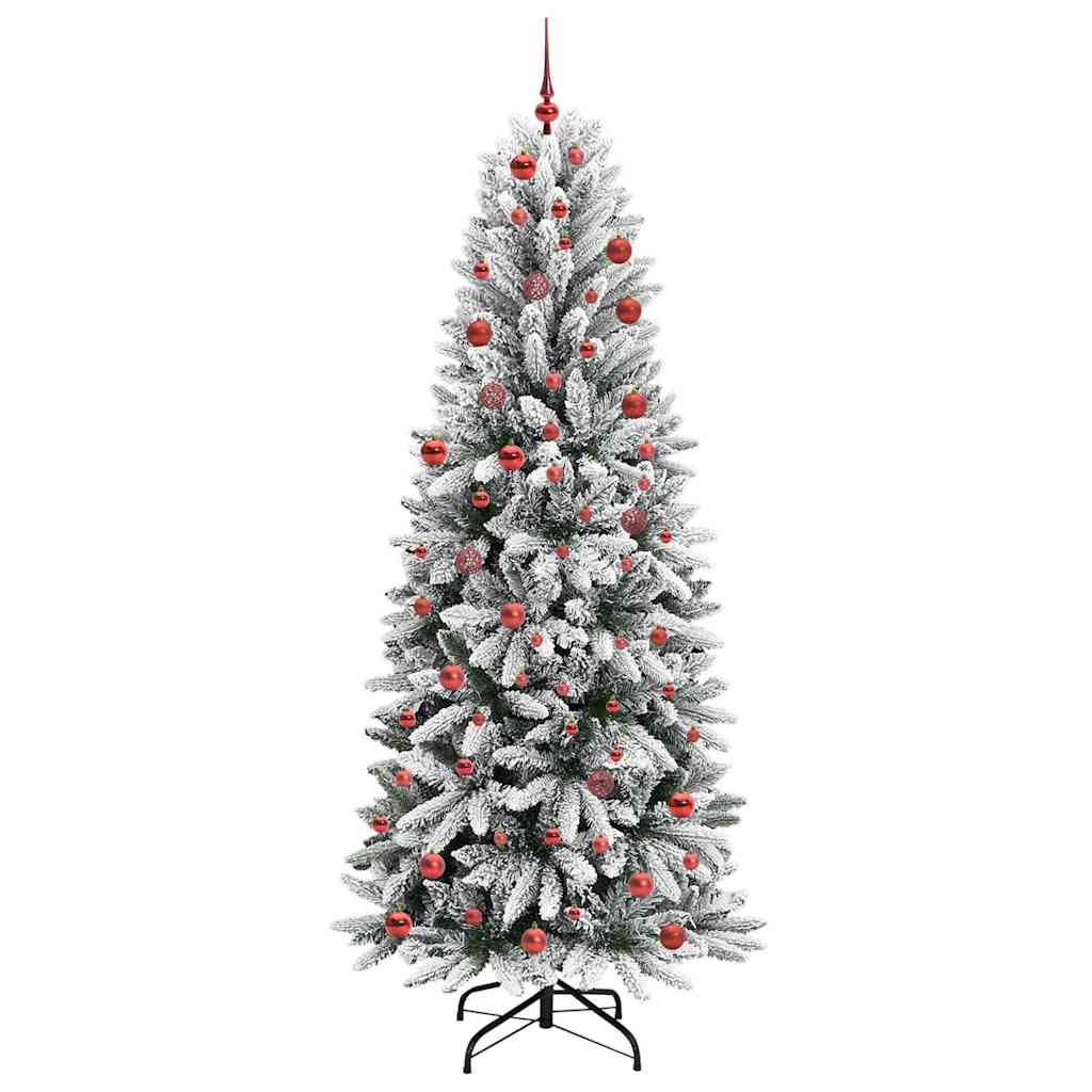 Kunstigt juletræ Hvid 210 cm PVC og plastik og stål og PE