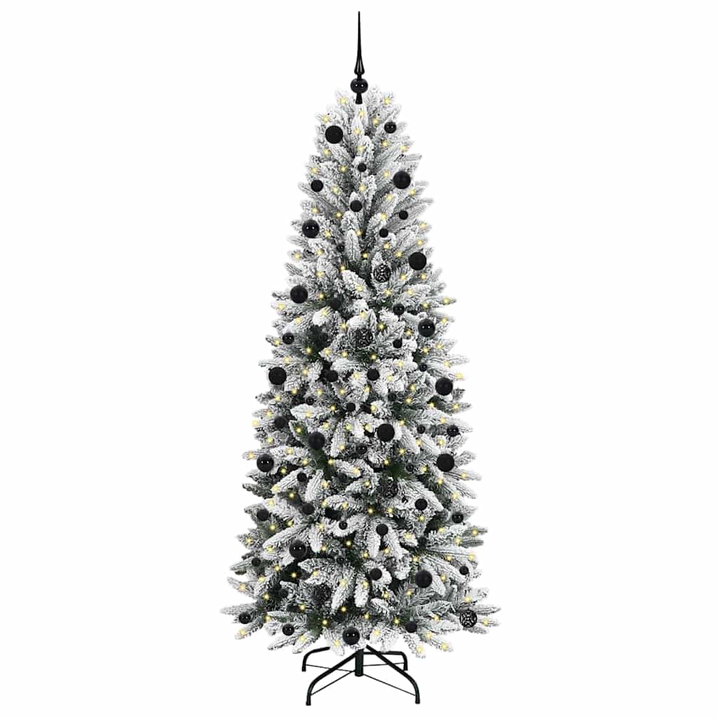 Kunstigt juletræ Hvid 210 cm PVC og plastik og stål og PE
