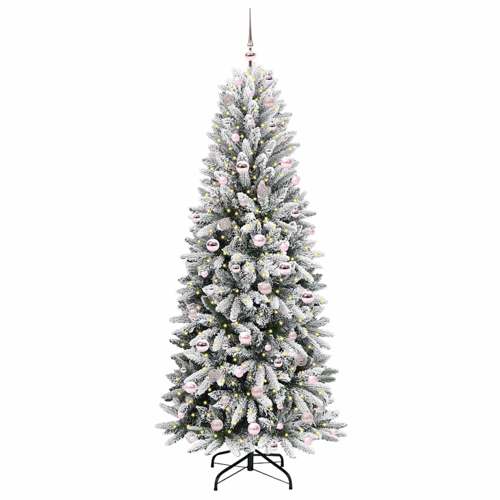 Kunstigt juletræ Hvid 210 cm PVC og plastik og stål og PE