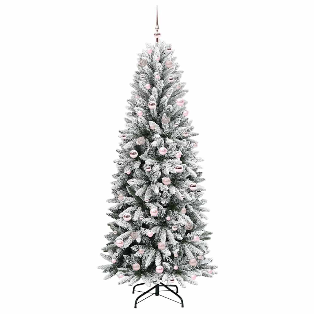 Kunstigt juletræ Hvid 210 cm PVC og plastik og stål og PE