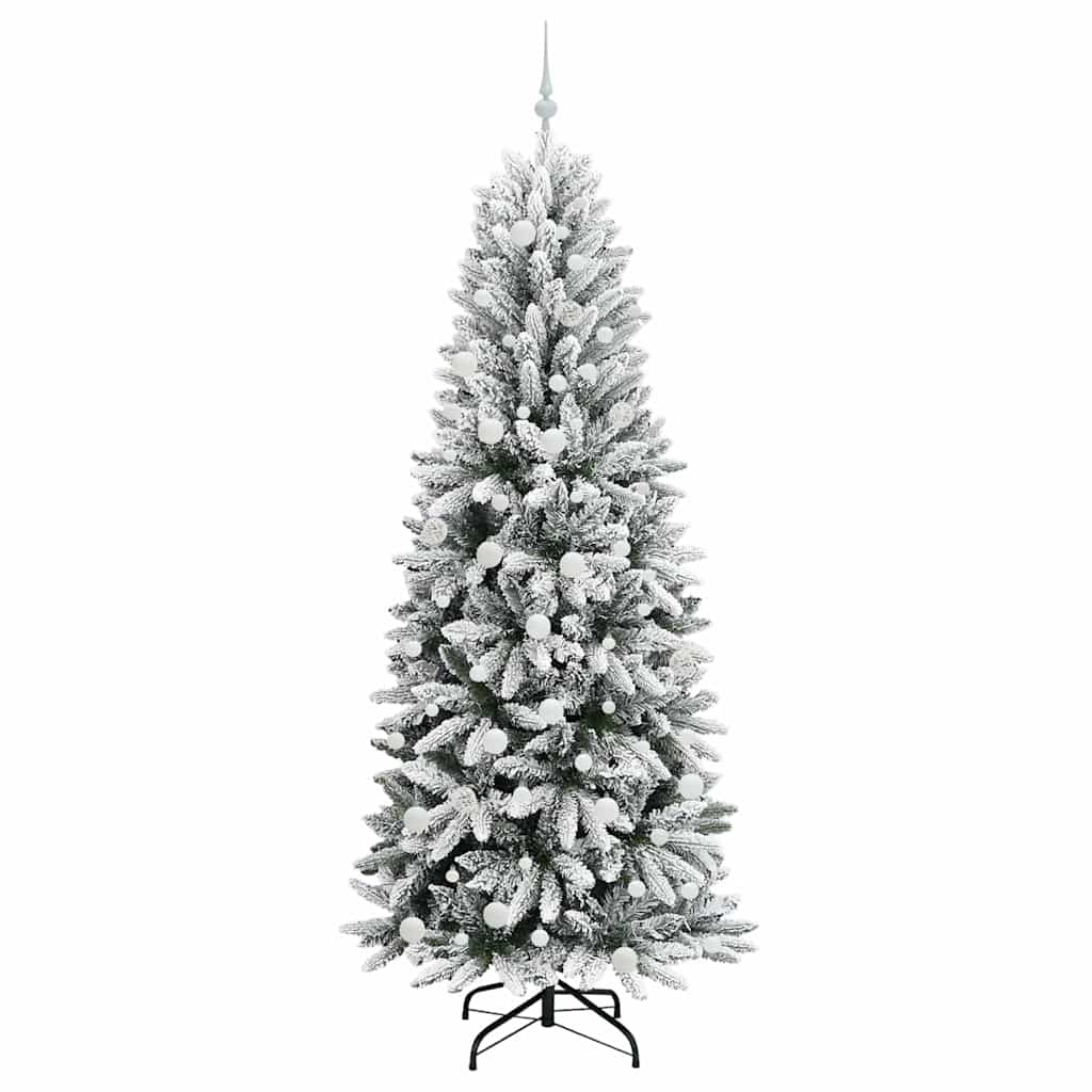 Kunstigt juletræ Hvid 210 cm PVC og plastik og stål og PE
