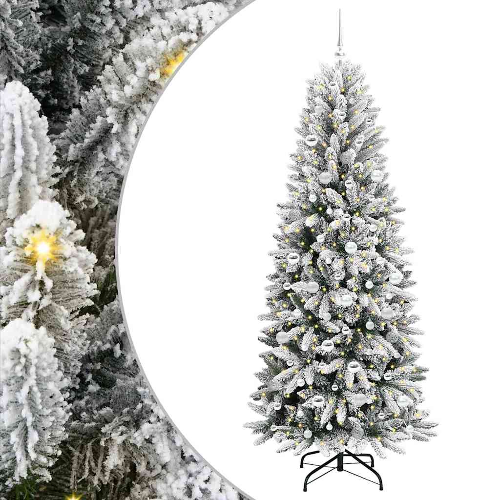 Kunstigt juletræ Hvid 210 cm PVC og plastik og stål og PE