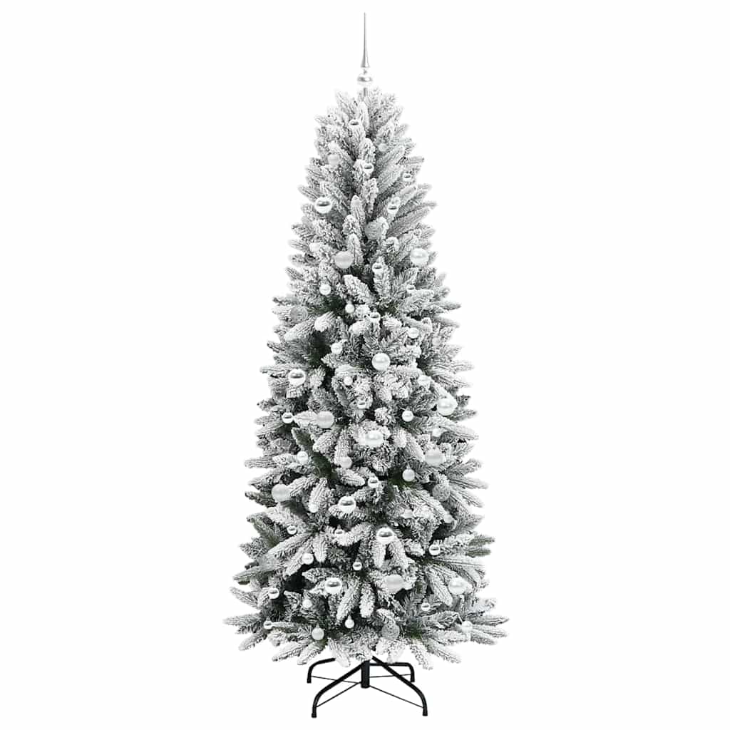 Kunstigt juletræ Hvid 210 cm PVC og plastik og stål og PE