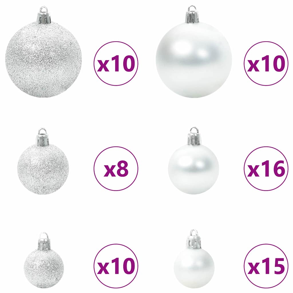 Kunstigt juletræ Hvid 210 cm PVC og plastik og stål og PE