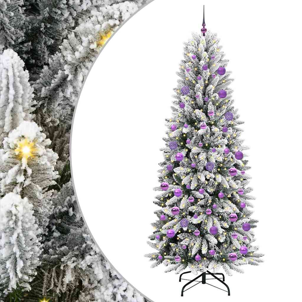 Kunstigt juletræ Hvid 210 cm PVC og plastik og stål og PE