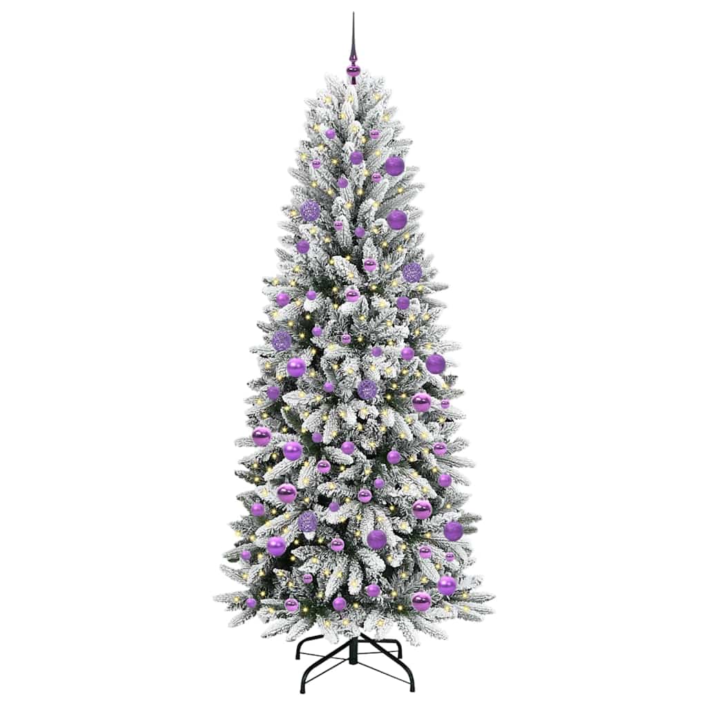 Kunstigt juletræ Hvid 210 cm PVC og plastik og stål og PE