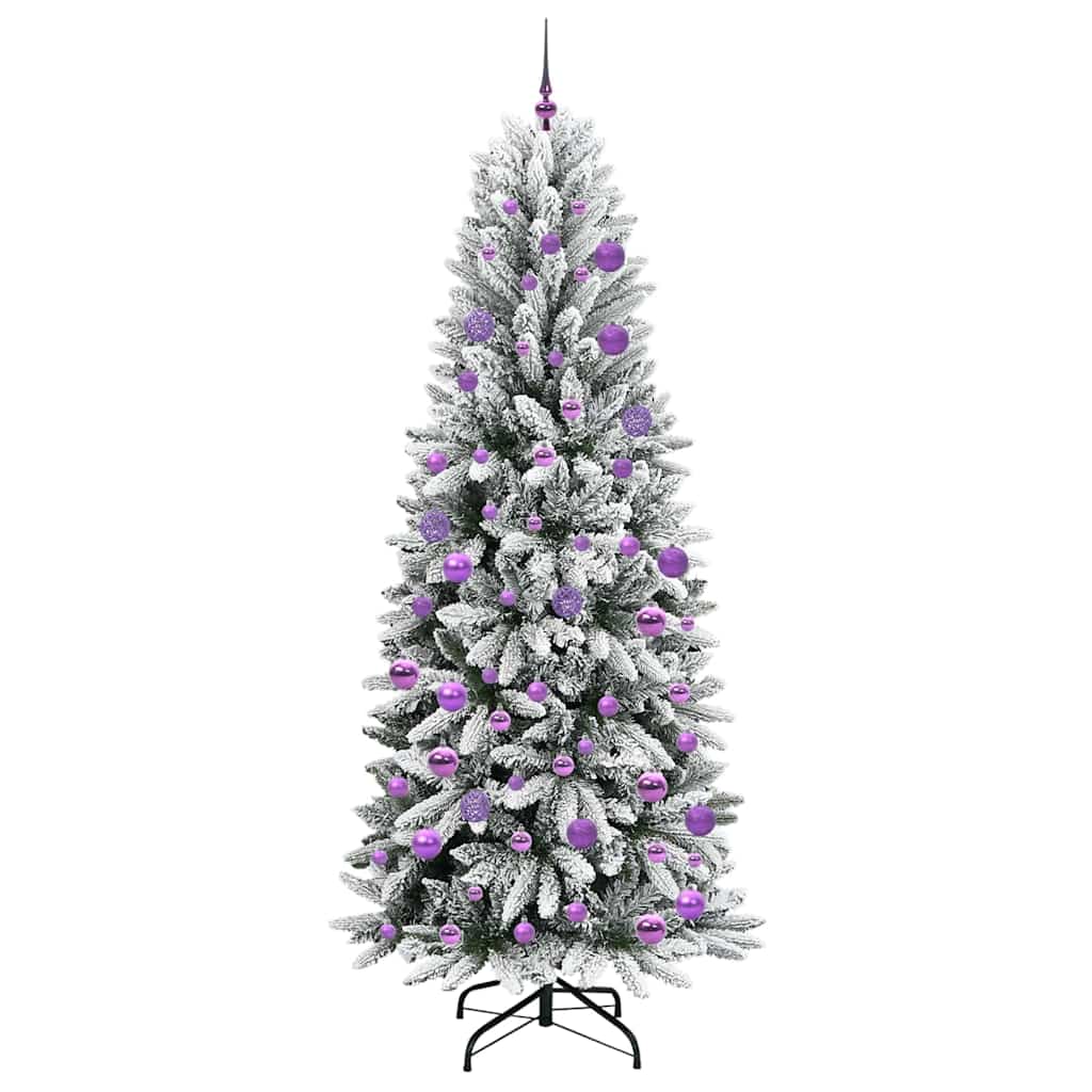 Kunstigt juletræ Hvid 210 cm PVC og plastik og stål og PE