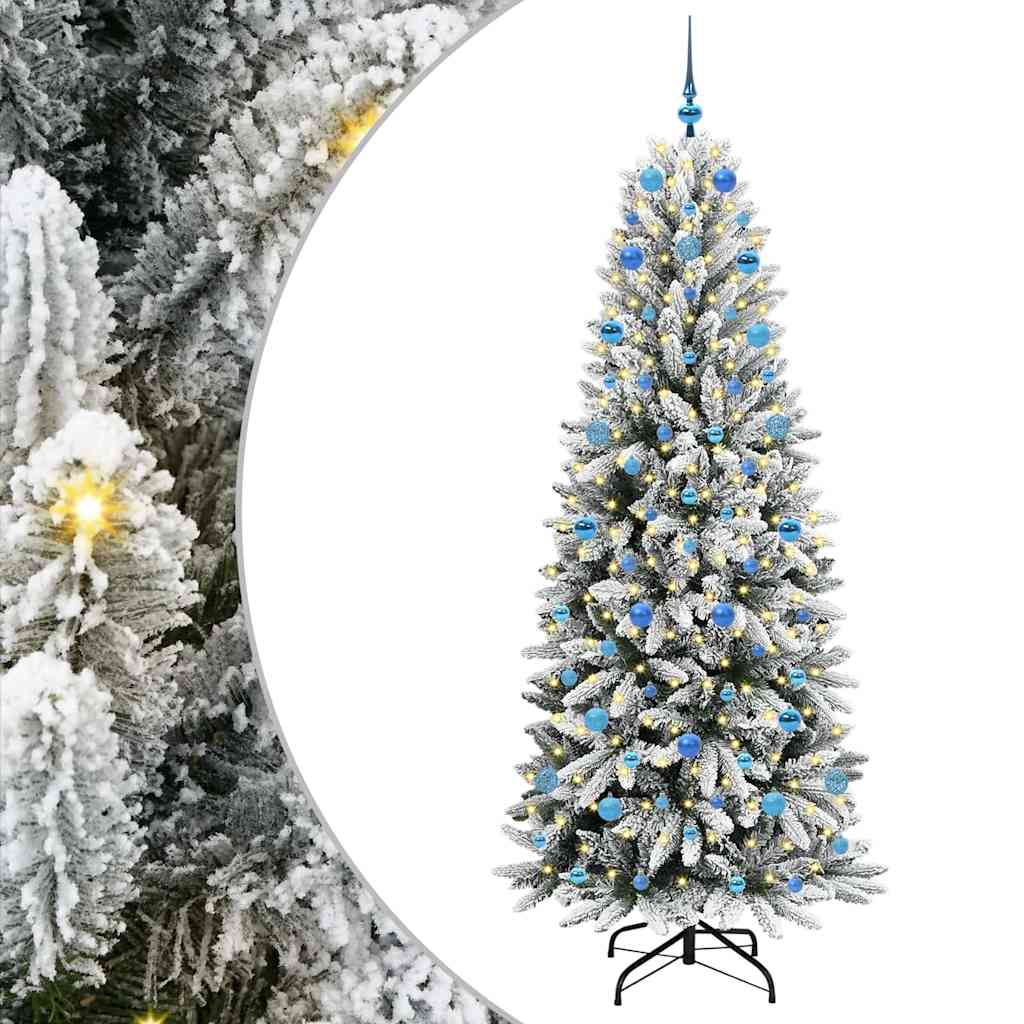 Kunstigt juletræ Hvid 210 cm PVC og plastik og stål og PE