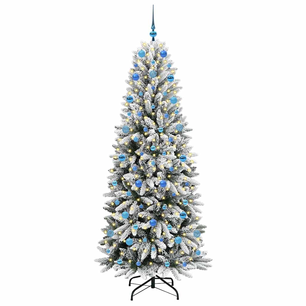 Kunstigt juletræ Hvid 210 cm PVC og plastik og stål og PE