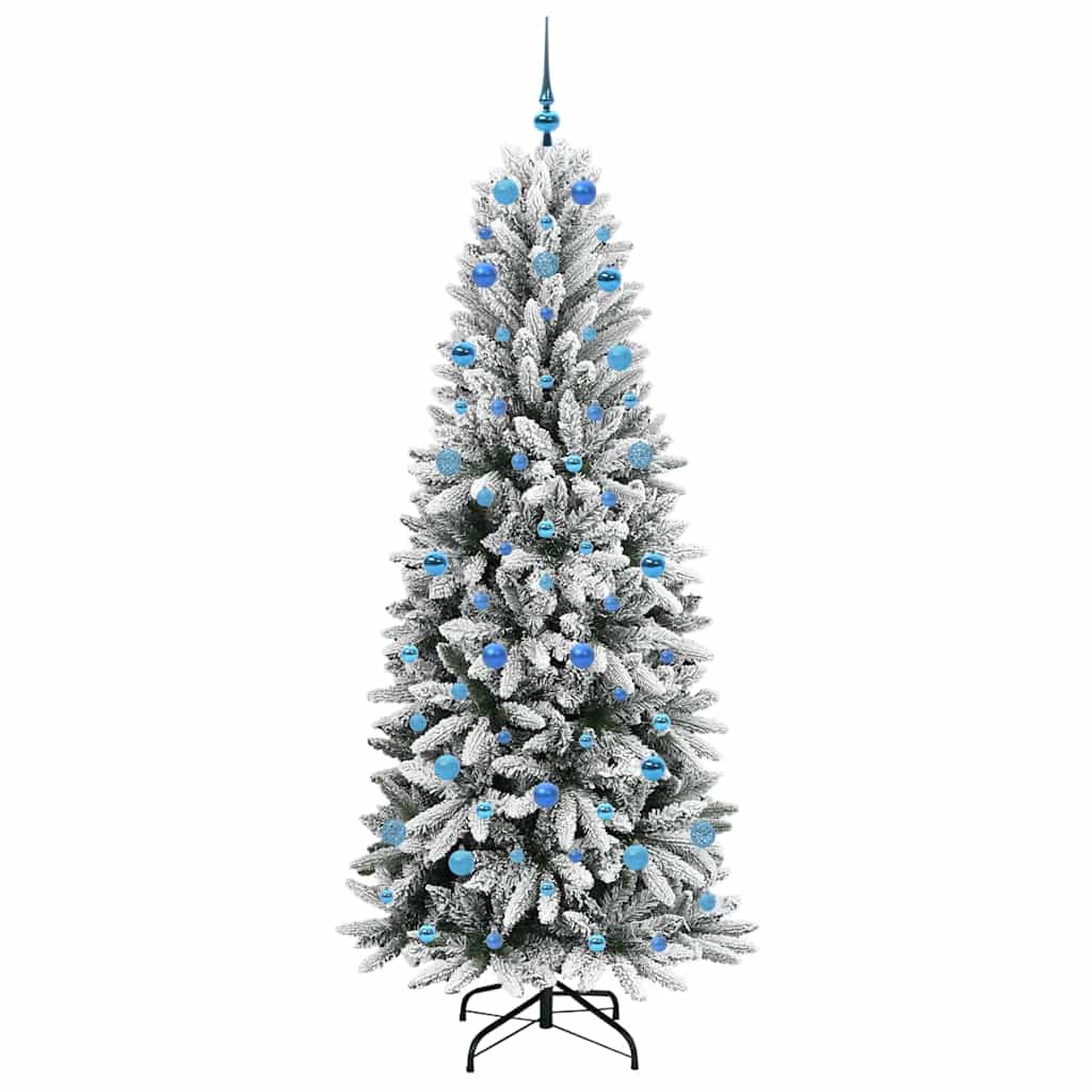 Kunstigt juletræ Hvid 210 cm PVC og plastik og stål og PE