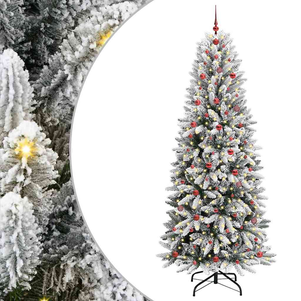Kunstigt juletræ Hvid 240 cm PVC og plastik og stål og PE