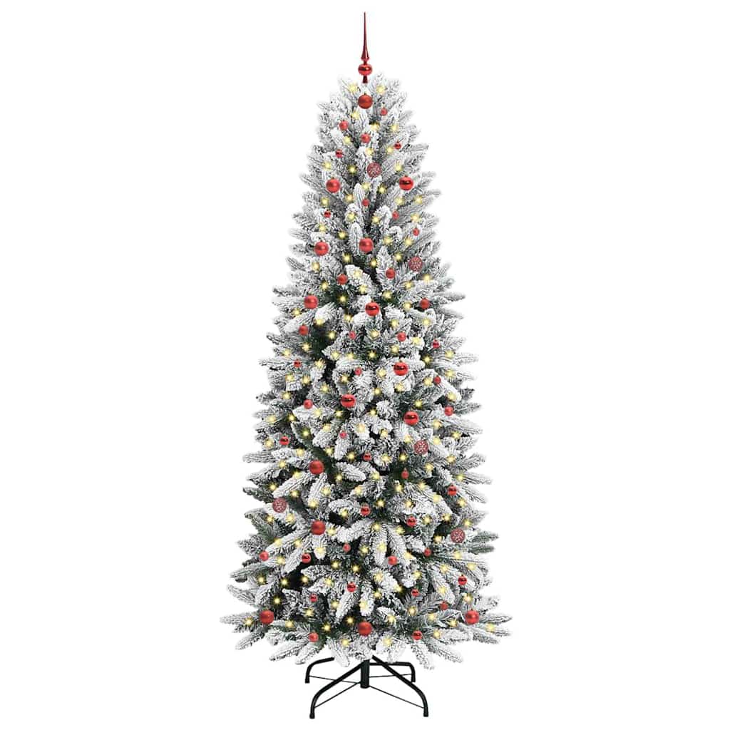 Kunstigt juletræ Hvid 240 cm PVC og plastik og stål og PE