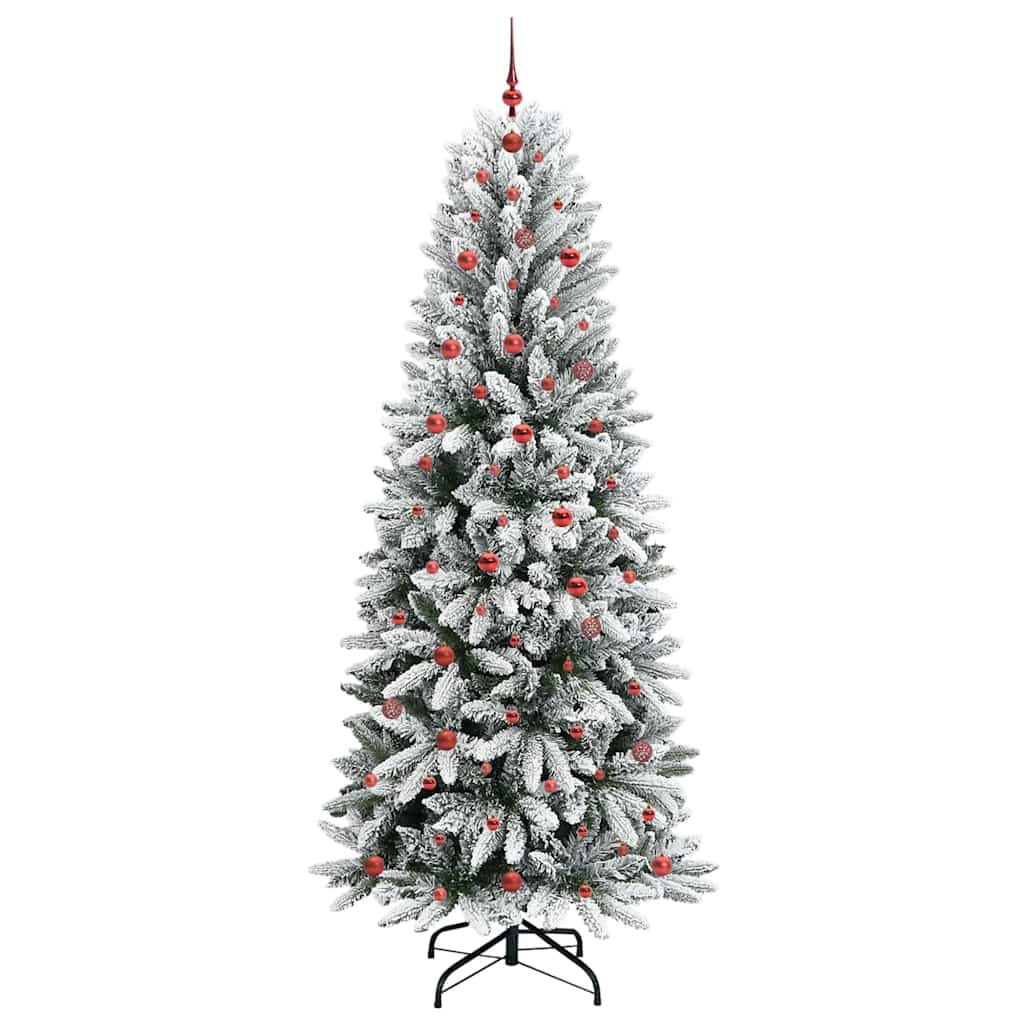 Kunstigt juletræ Hvid 240 cm PVC og plastik og stål og PE