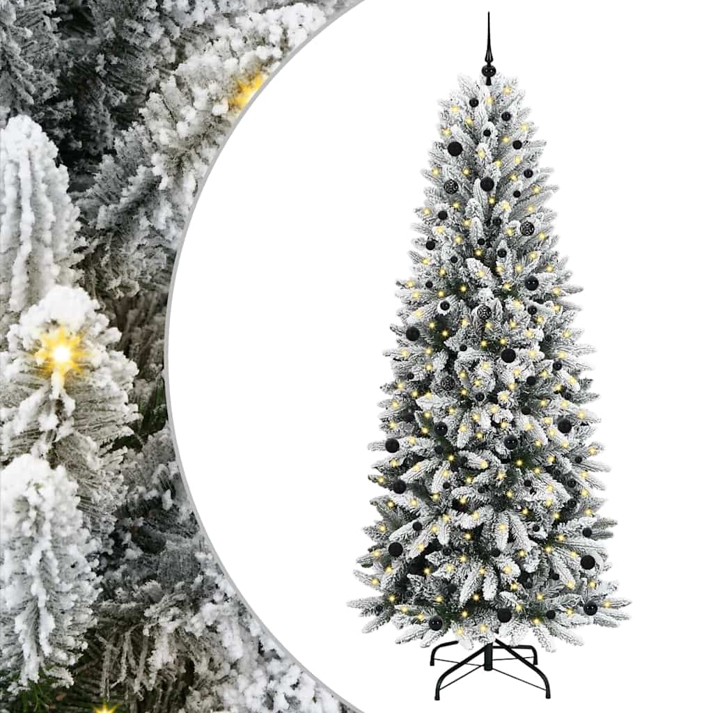Kunstigt juletræ Hvid 240 cm PVC og plastik og stål og PE
