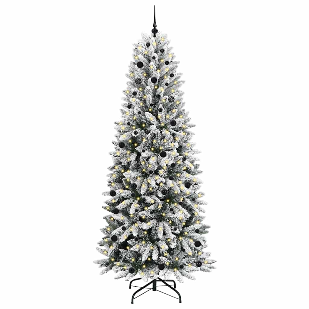 Kunstigt juletræ Hvid 240 cm PVC og plastik og stål og PE