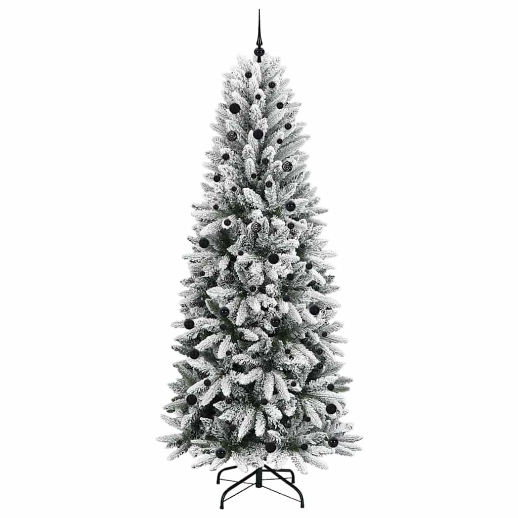Kunstigt juletræ Hvid 240 cm PVC og plastik og stål og PE