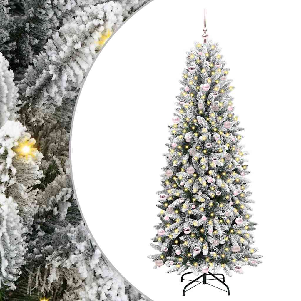 Kunstigt juletræ Hvid 240 cm PVC og plastik og stål og PE