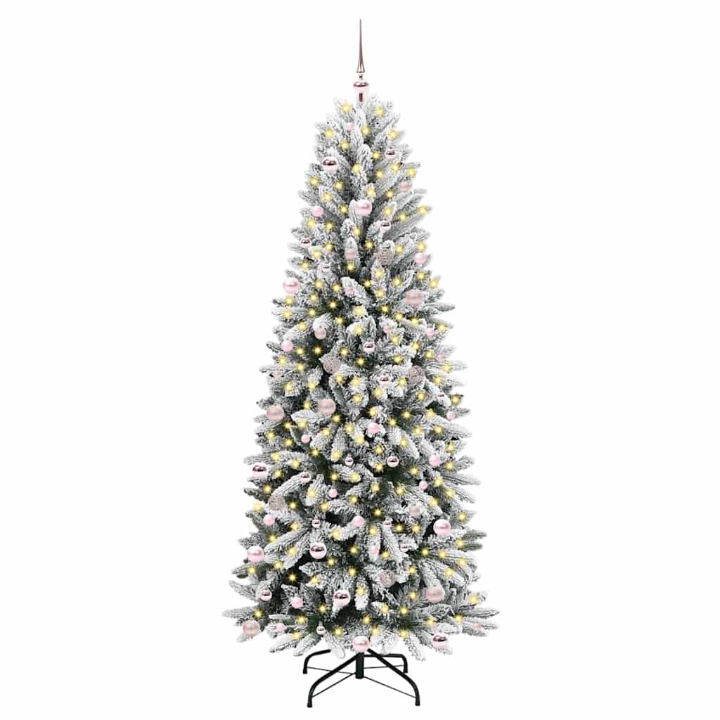 Kunstigt juletræ Hvid 240 cm PVC og plastik og stål og PE