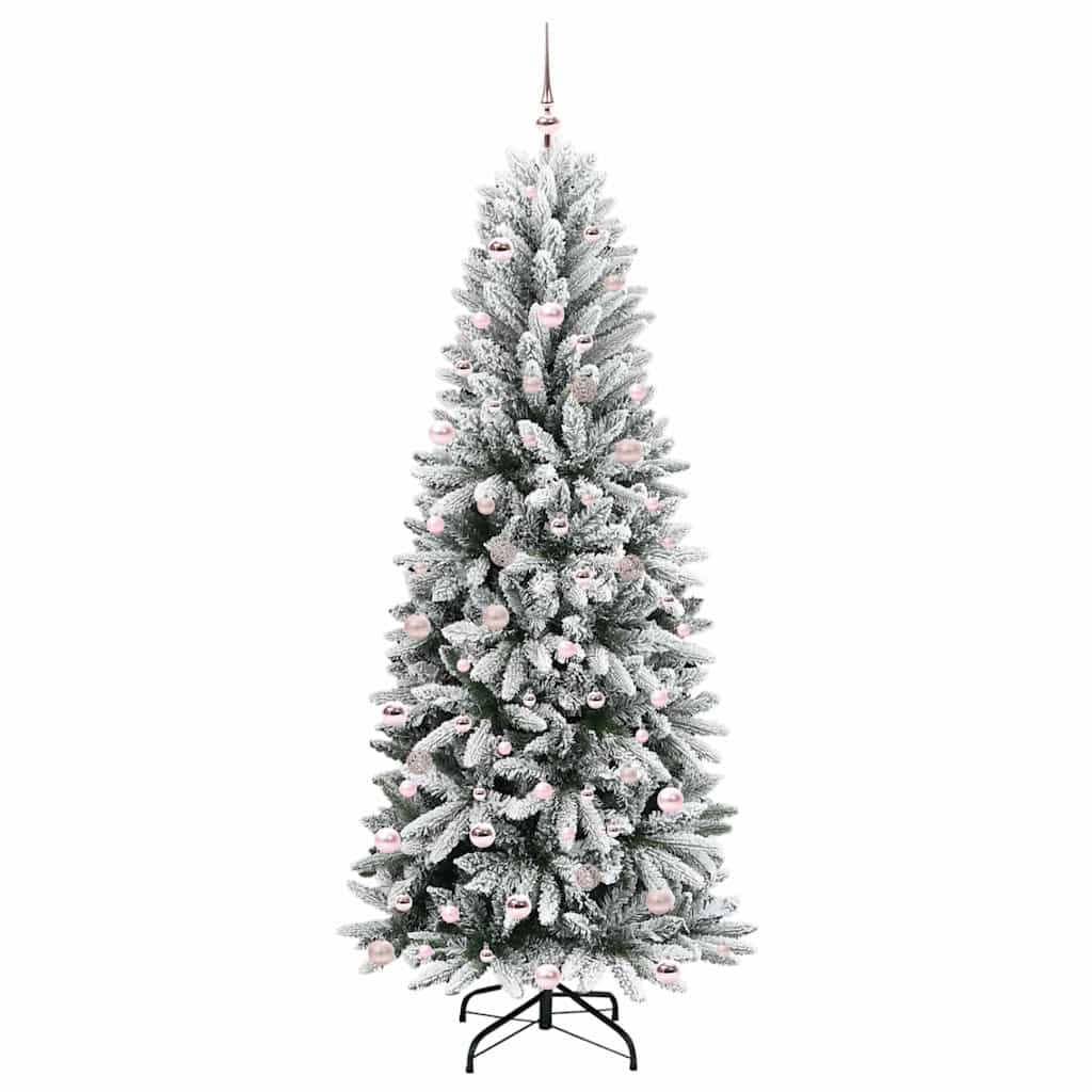 Kunstigt juletræ Hvid 240 cm PVC og plastik og stål og PE
