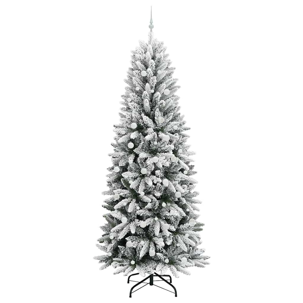 Kunstigt juletræ Hvid 240 cm PVC og plastik og stål og PE