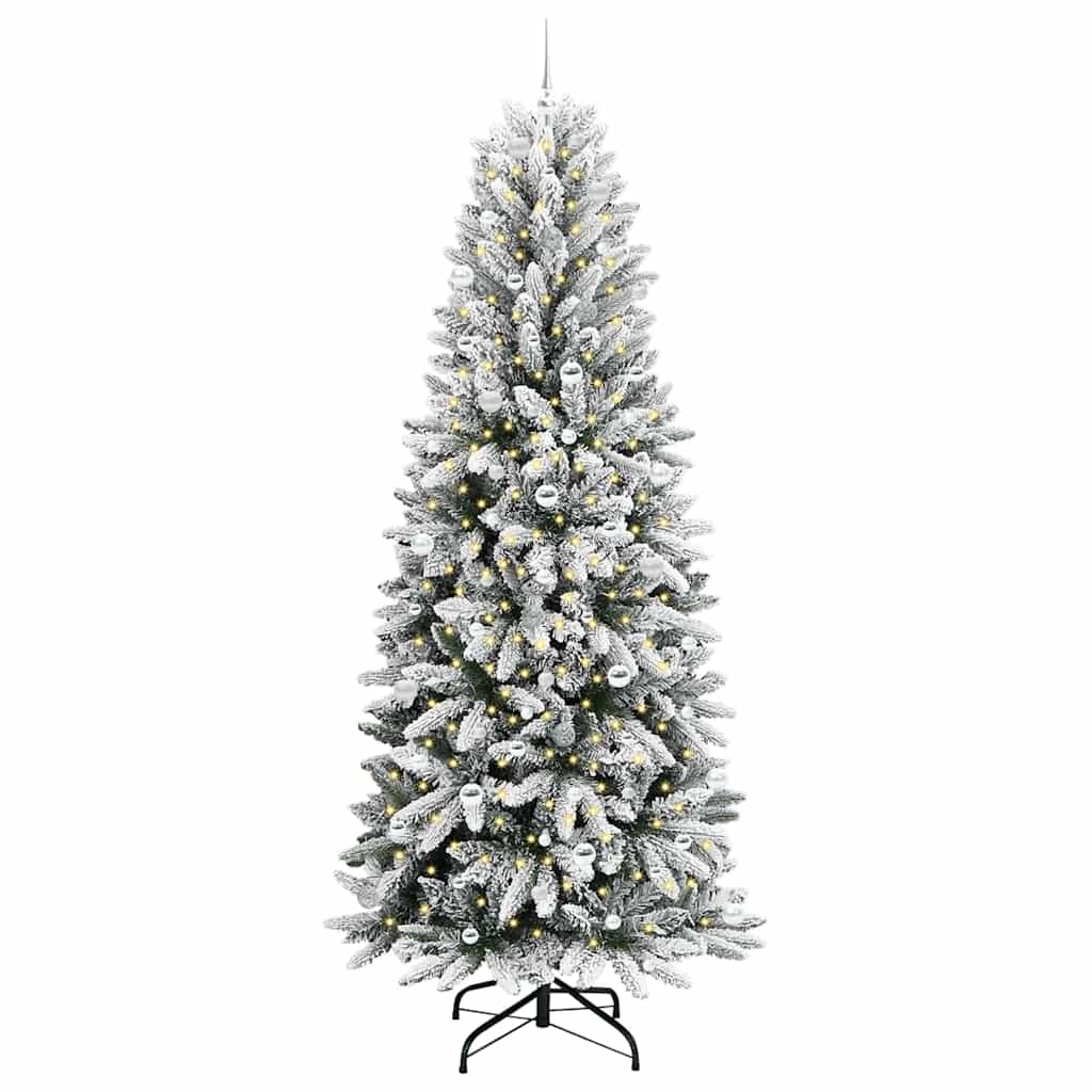 Kunstigt juletræ Hvid 240 cm PVC og plastik og stål og PE