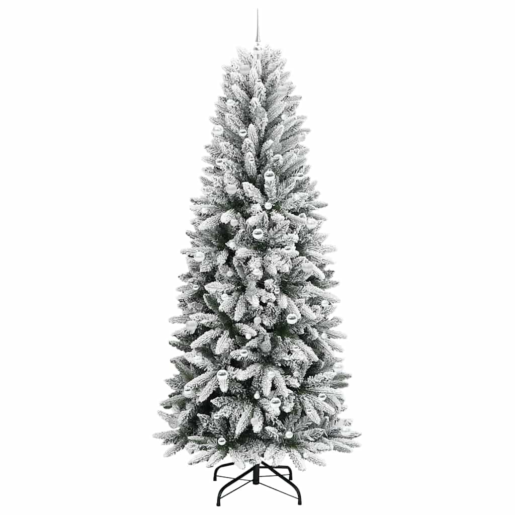 Kunstigt juletræ Hvid 240 cm PVC og plastik og stål og PE