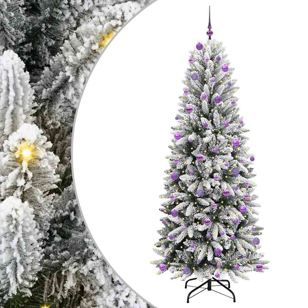 Kunstigt juletræ Hvid 240 cm PVC og plastik og stål og PE