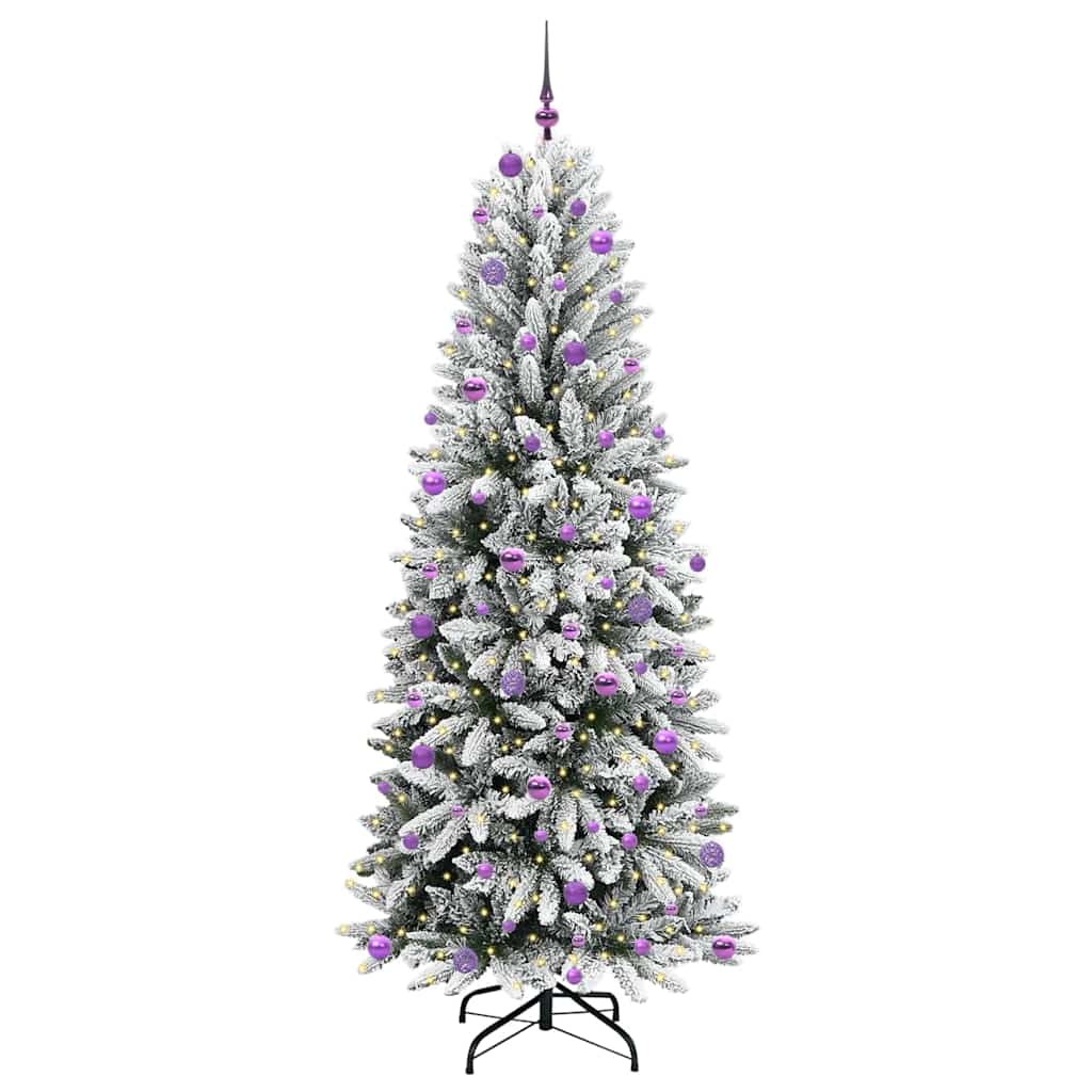Kunstigt juletræ Hvid 240 cm PVC og plastik og stål og PE